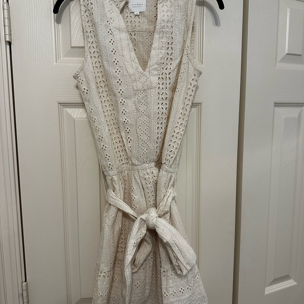 Elegant Cream Eyelet Dress